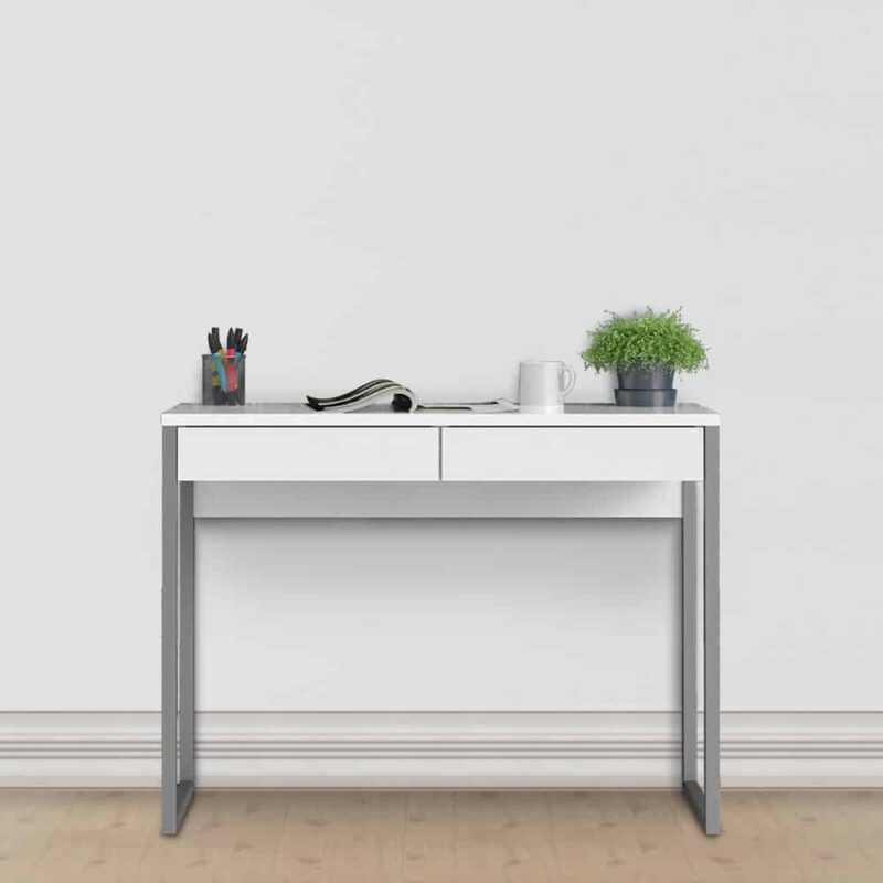 Furniture To Go Function Plus Desk 2 Drawers White High Gloss