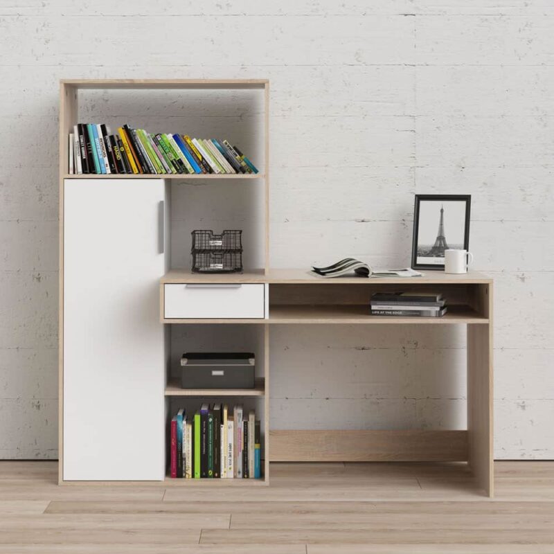 Furniture To Go Function Plus Multi Functional Storage Desk White Oak