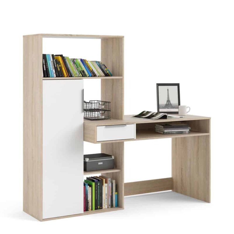 Furniture To Go Function Plus Multi Functional Storage Desk White Oak