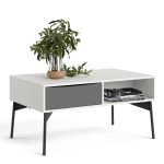 Furniture To Go Fur Coffee Table 1 Drawer Grey White