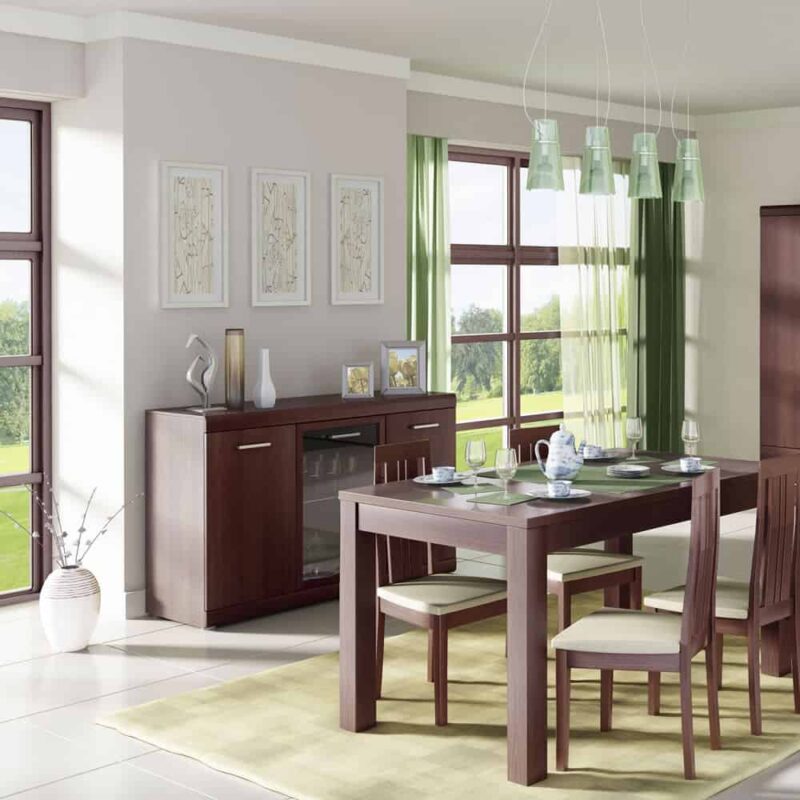Furniture To Go Imperial 3 Door Glazed Sideboard Mahogany