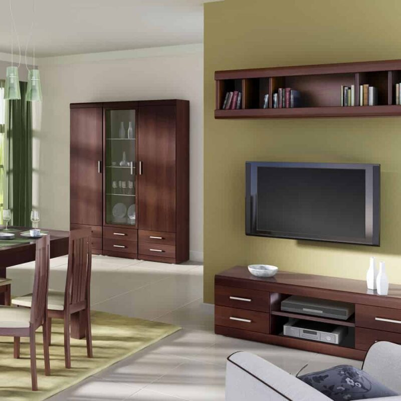 Furniture To Go Imperial Tall 1 Door 2 Drawer Narrow Cabinet Mahogany