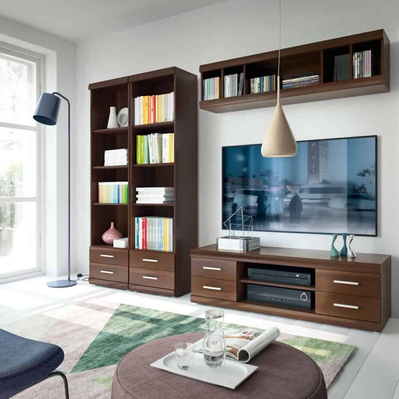 Furniture To Go Imperial Tall 2 Drawer Cabinet Open Shelving Mahogany