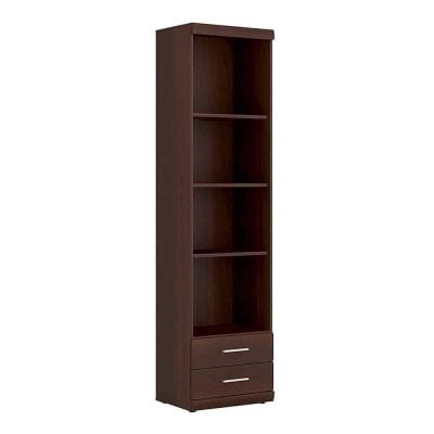 Furniture To Go Imperial Tall 2 Drawer Cabinet Open Shelving Mahogany