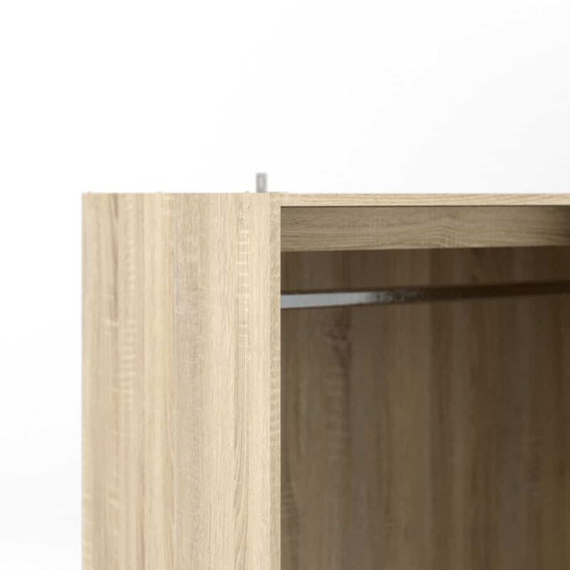 Furniture To Go Line 3 Door Wardrobe 6 Drawers Oak White High Gloss