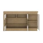 Furniture To Go Lyon 3 Door Glazed Sideboard Oak White High Gloss