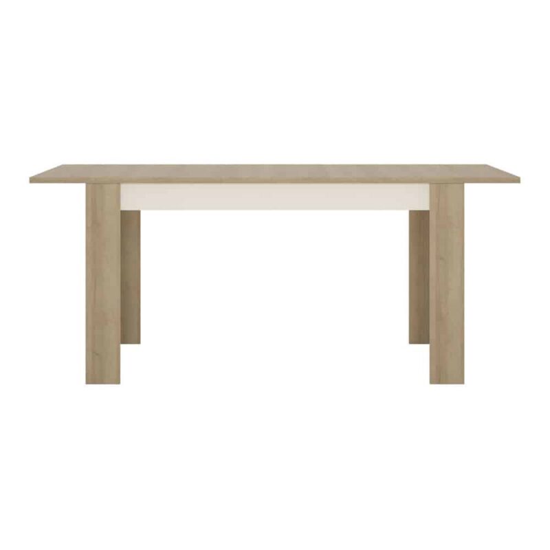 Furniture To Go Lyon Medium Extending Dining Table 140cm Oak White High Gloss