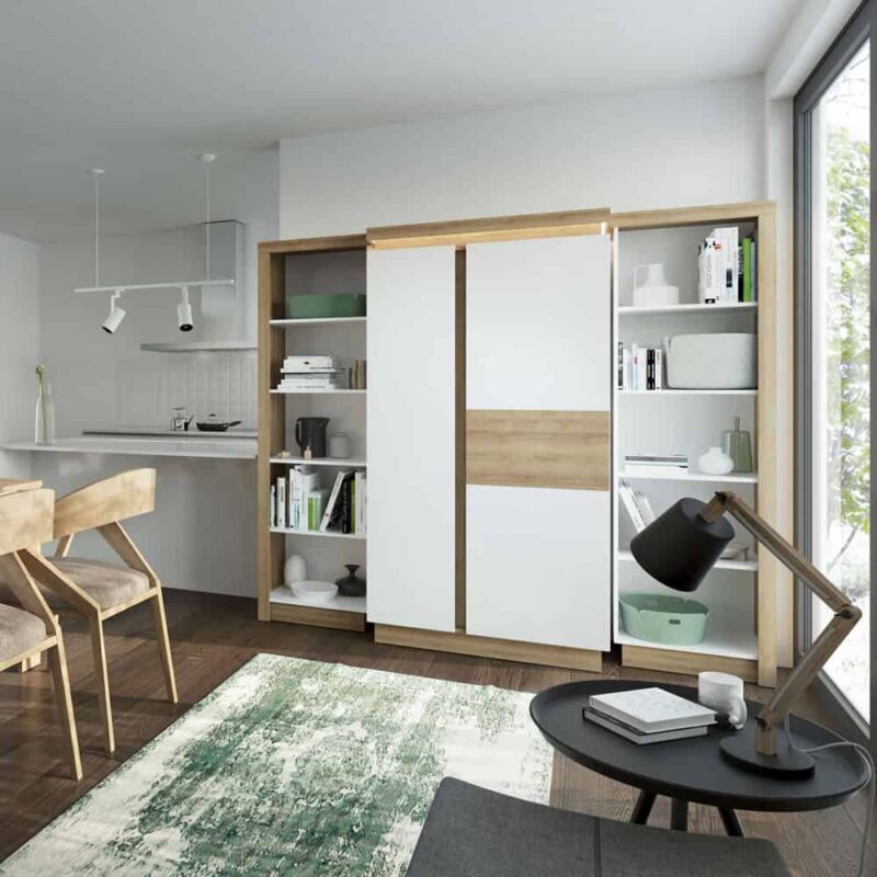 Furniture To Go Lyon Medium Extending Dining Table 140cm Oak White High Gloss