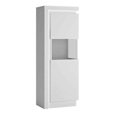 Furniture To Go Lyon Narrow Display Cabinet RH 164cm White High Gloss