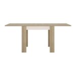 Furniture To Go Lyon Small Extending Dining Table 90cm Oak White High Gloss