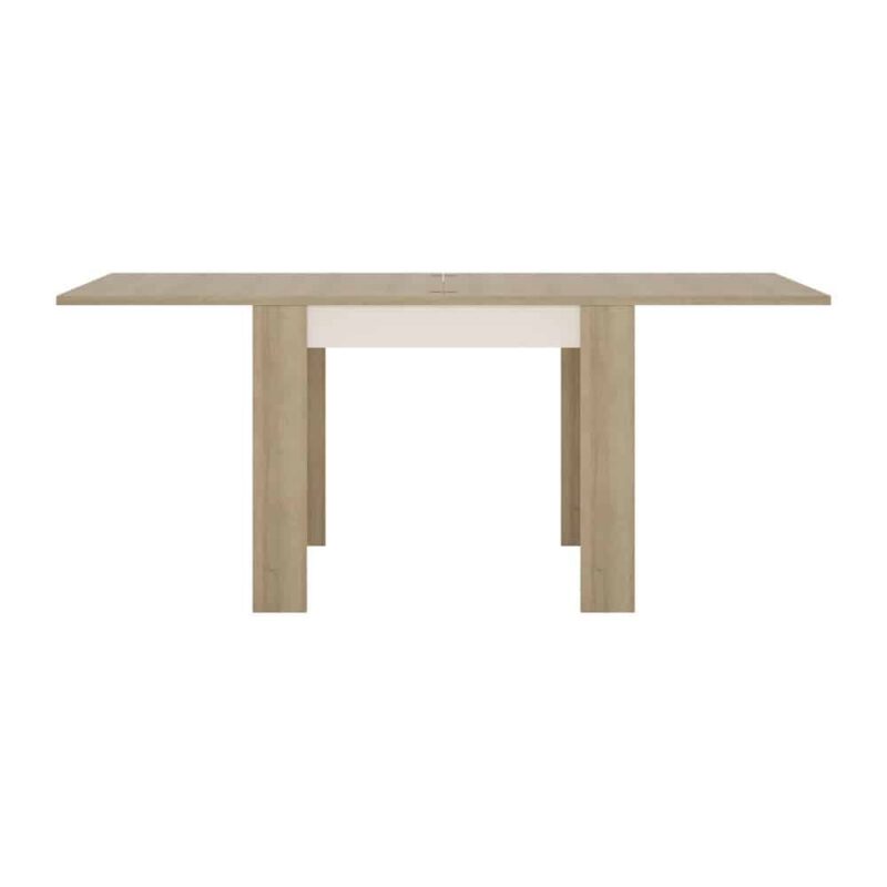 Furniture To Go Lyon Small Extending Dining Table 90cm Oak White High Gloss