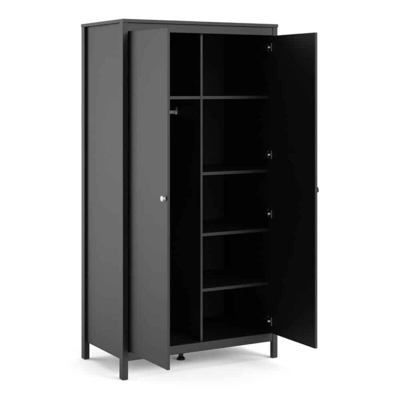 Furniture To Go Madrid 2 Door Wardrobe Matt Black
