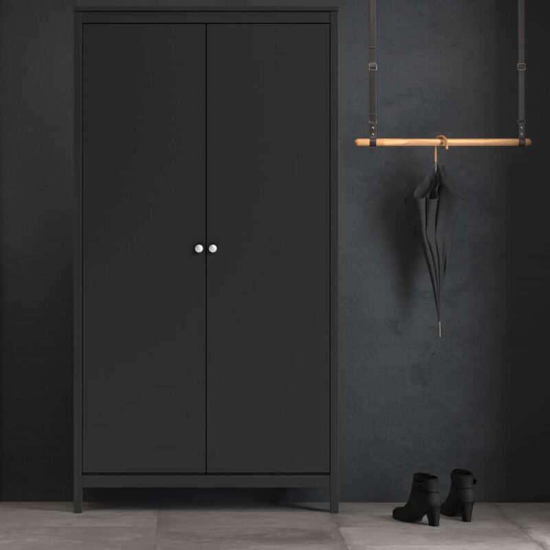 Furniture To Go Madrid 2 Door Wardrobe Matt Black