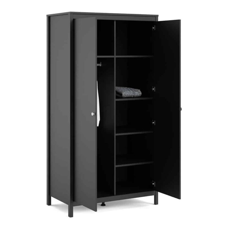 Furniture To Go Madrid 2 Door Wardrobe Matt Black