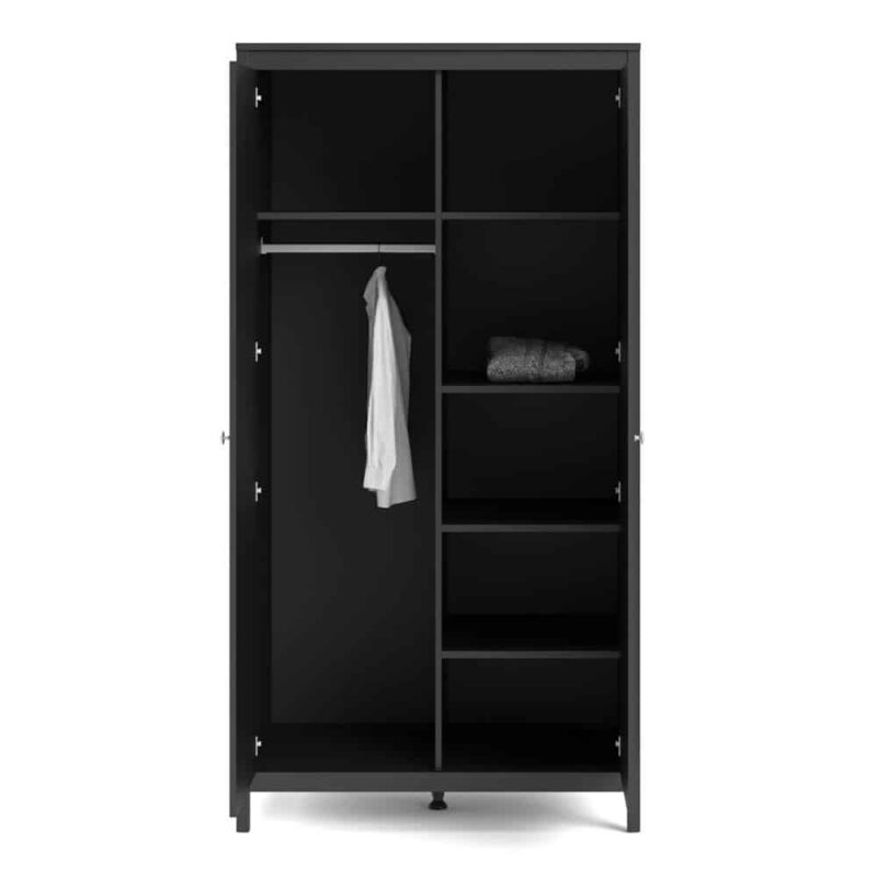 Furniture To Go Madrid 2 Door Wardrobe Matt Black