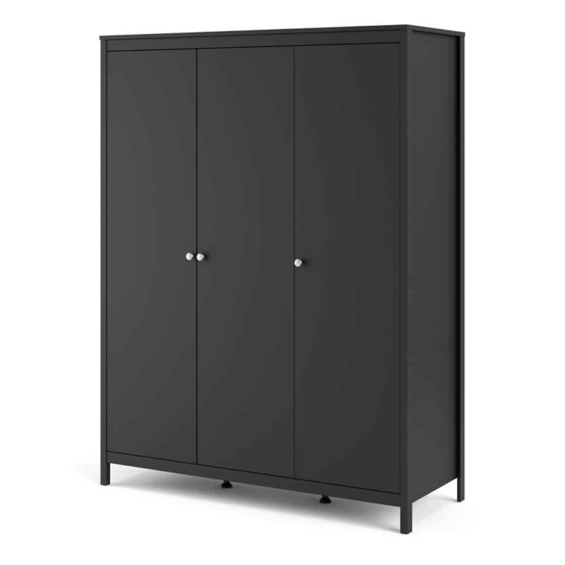Furniture To Go Madrid 3 Door Wardrobe Matt Black