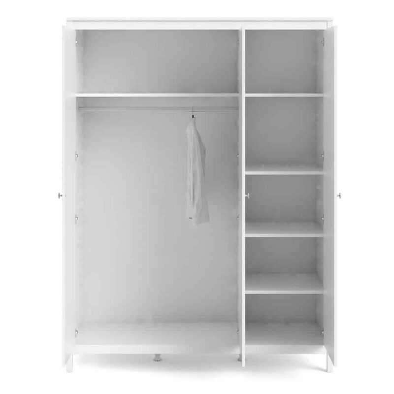 Furniture To Go Madrid 3 Door Wardrobe White