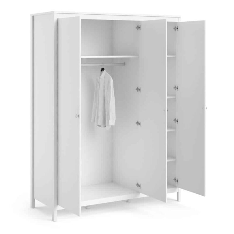Furniture To Go Madrid 3 Door Wardrobe White