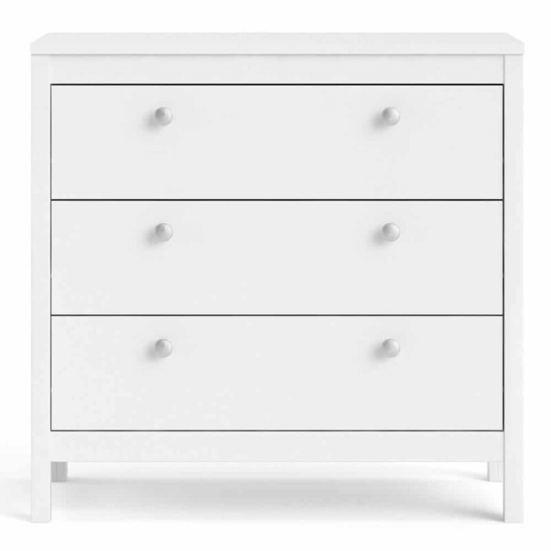 Furniture To Go Madrid 3 Drawer Chest White