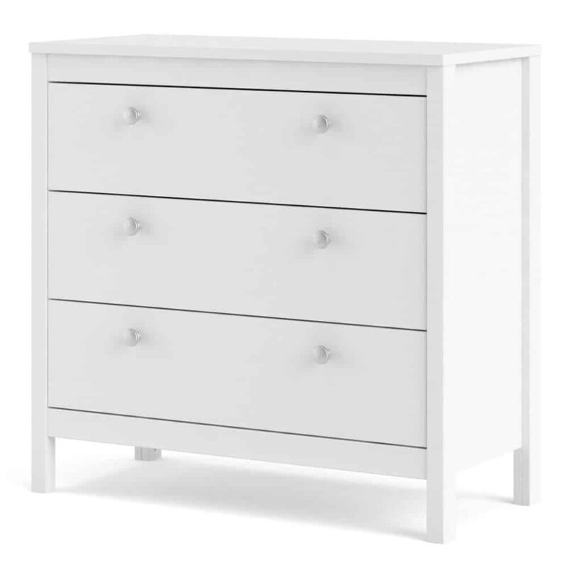 Furniture To Go Madrid 3 Drawer Chest White