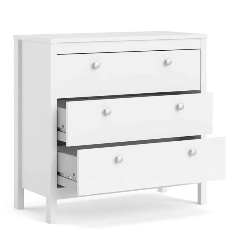 Furniture To Go Madrid 3 Drawer Chest White