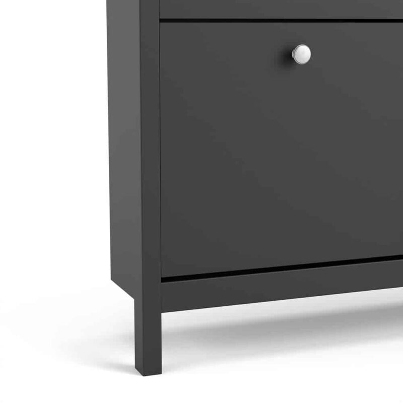 Furniture To Go Madrid 4 Compartment Shoe Cabinet Matt Black