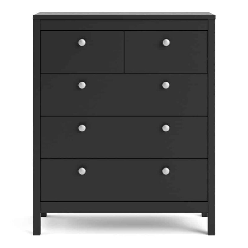 Furniture To Go Madrid 5 Drawer Chest Matt Black
