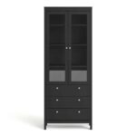 Furniture To Go Madrid China Cabinet 2 Doors 3 Drawers Matt Black