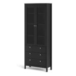 Furniture To Go Madrid China Cabinet 2 Doors 3 Drawers Matt Black