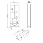 Furniture To Go Madrid China Cabinet 2 Doors 3 Drawers Matt Black