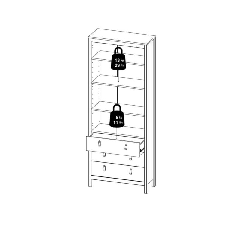 Furniture To Go Madrid China Cabinet 2 Doors 3 Drawers Matt Black