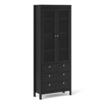 Furniture To Go Madrid China Cabinet 2 Doors 3 Drawers Matt Black
