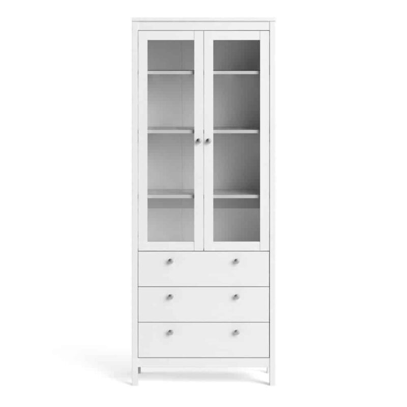 Furniture To Go Madrid China Cabinet 2 Doors 3 Drawers White