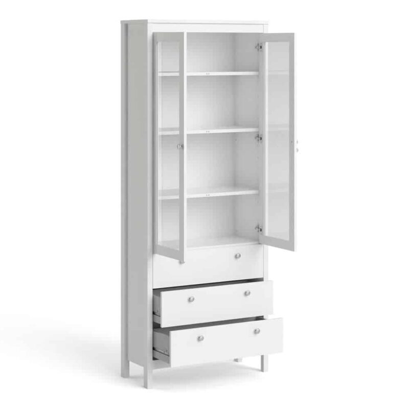 Furniture To Go Madrid China Cabinet 2 Doors 3 Drawers White
