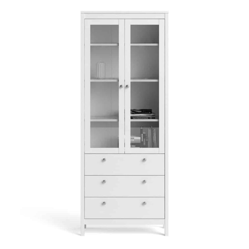 Furniture To Go Madrid China Cabinet 2 Doors 3 Drawers White