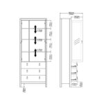 Furniture To Go Madrid China Cabinet 2 Doors 3 Drawers White