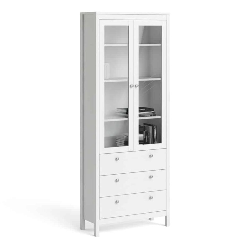 Furniture To Go Madrid China Cabinet 2 Doors 3 Drawers White
