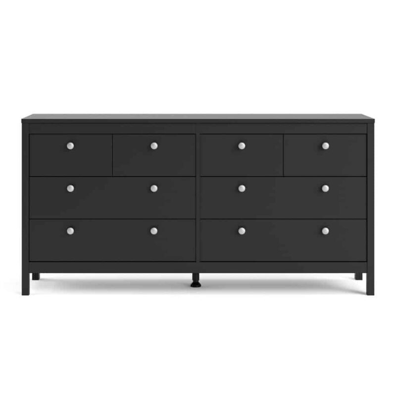 Furniture To Go Madrid Double Dresser 8 Drawers Matt Black