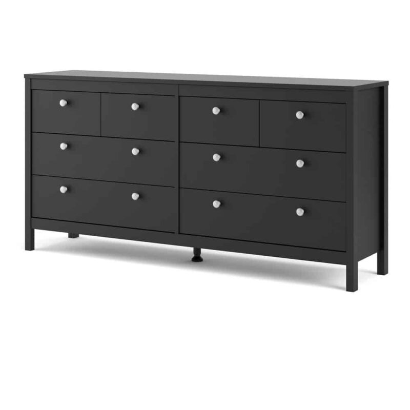 Furniture To Go Madrid Double Dresser 8 Drawers Matt Black