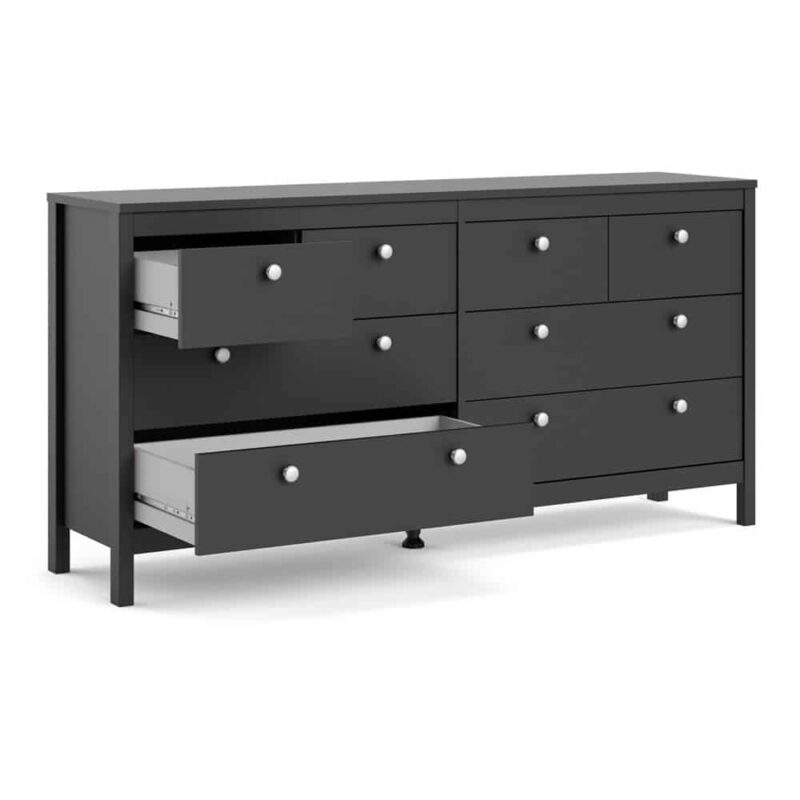 Furniture To Go Madrid Double Dresser 8 Drawers Matt Black