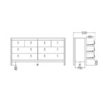 Furniture To Go Madrid Double Dresser 8 Drawers Matt Black