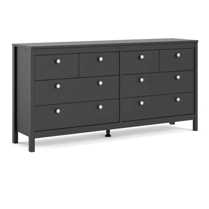 Furniture To Go Madrid Double Dresser 8 Drawers Matt Black