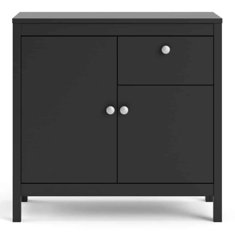 Furniture To Go Madrid Sideboard 2 Doors 1 Drawer Matt Black