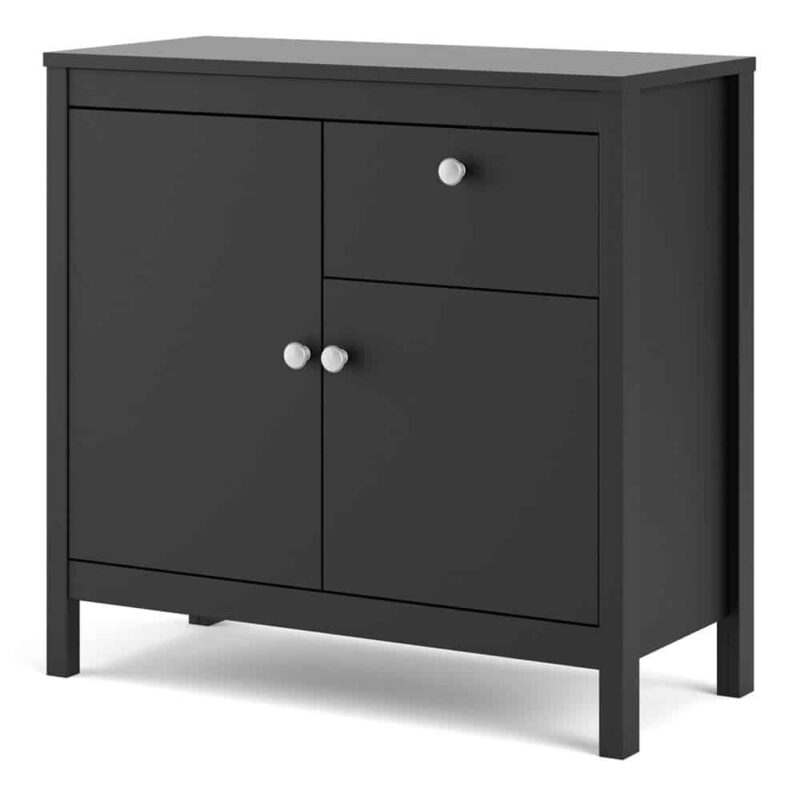 Furniture To Go Madrid Sideboard 2 Doors 1 Drawer Matt Black