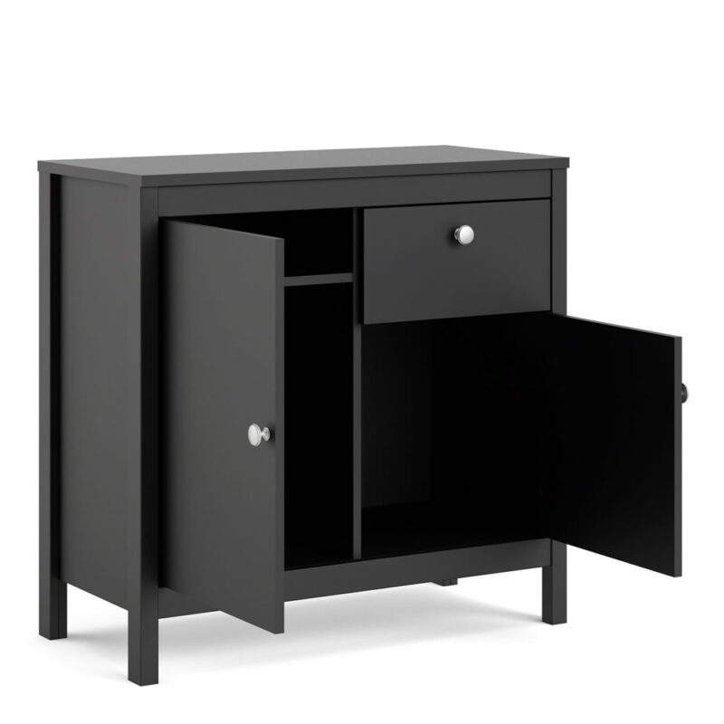 Furniture To Go Madrid Sideboard 2 Doors 1 Drawer Matt Black