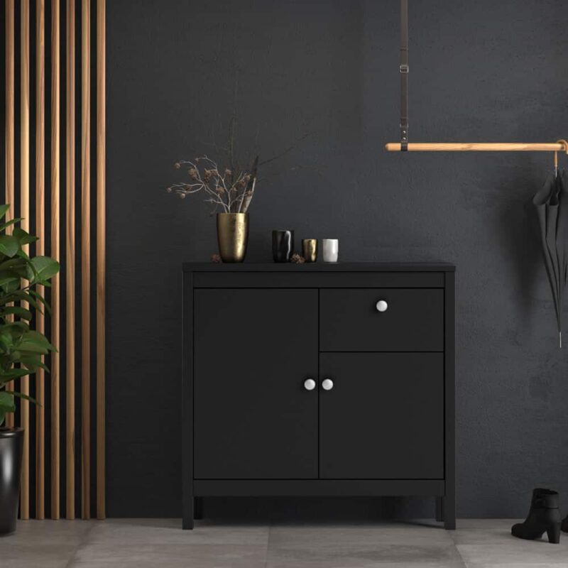 Furniture To Go Madrid Sideboard 2 Doors 1 Drawer Matt Black