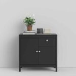 Furniture To Go Madrid Sideboard 2 Doors 1 Drawer Matt Black