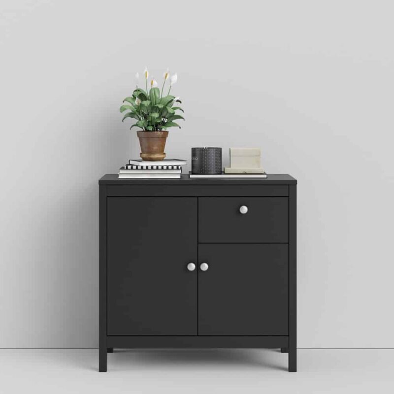 Furniture To Go Madrid Sideboard 2 Doors 1 Drawer Matt Black