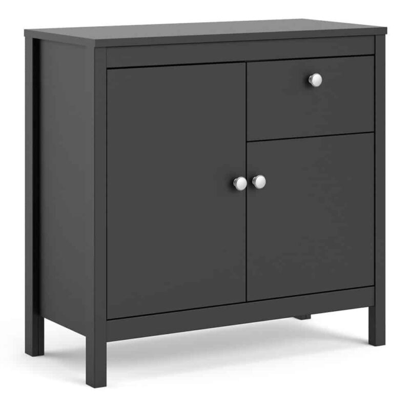 Furniture To Go Madrid Sideboard 2 Doors 1 Drawer Matt Black