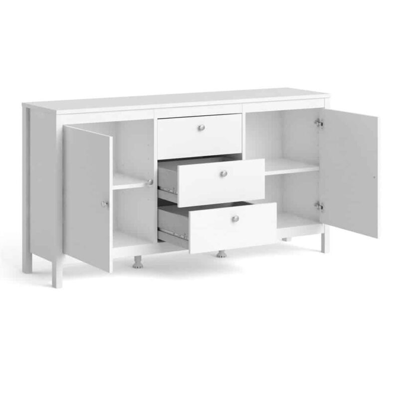 Furniture To Go Madrid Sideboard 2 Doors 3 Drawers White